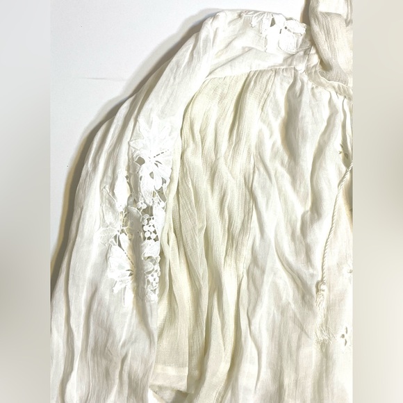 Free People Gauze Embroidered Hooded Blouse Sz:S - Picture 9 of 14